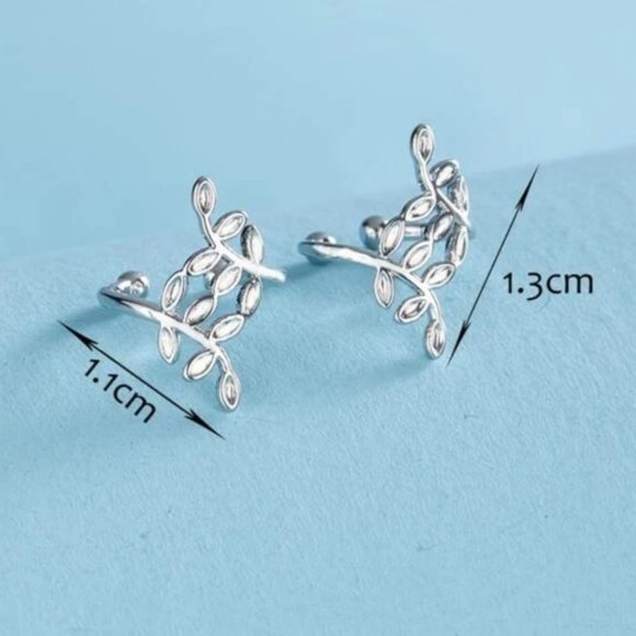 Kuniu Silver Leaf Design Ear Cuff X2- NWOT - Picture 2 of 7